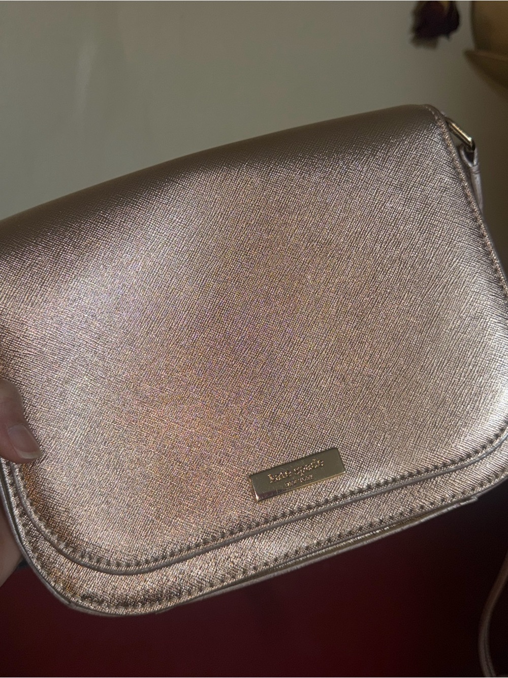 Kate Spade Laurel Way Carsen Rose Gold Crossbody Purse.